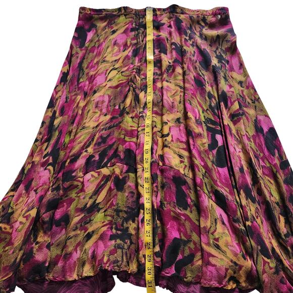 Coldwater Creek Reversible Fall Colors Print Midi Skirt Size 14 - Picture 8 of 8